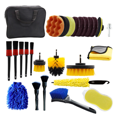 26 stuks Auto Detailing Kit Interne en Externe Auto Tool Kit Boor Reinigingsborstel Set