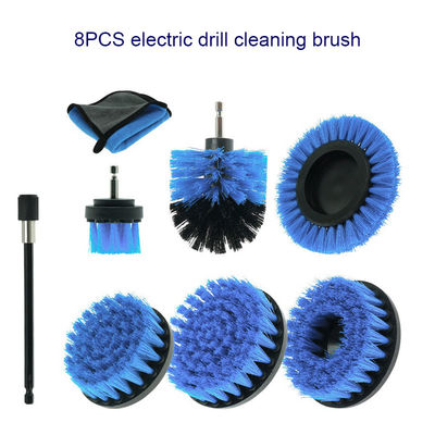 8pcs Groothandel Elektrische boor Spleten Reinigingsborstels Autoverwasgereedschap