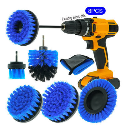 8pcs Groothandel Elektrische boor Spleten Reinigingsborstels Autoverwasgereedschap