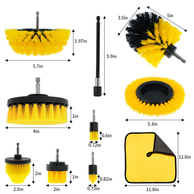 10pcs schoonmaakboor voor borstel Aanhangsel Set Huishoudelijke borstel boor Kit voor de keuken