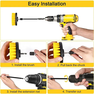 PP borstel materiaal elektrische boor schoonmaakborstel 9pcs