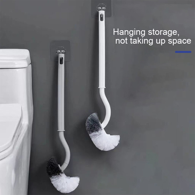 Lange handgreep schoonmaak geen dode hoek toiletborstel huishoudelijk wandhangend en zacht haar S-vormig handgreep