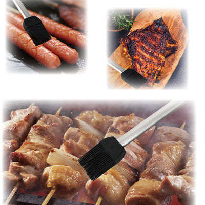 Hoogtemperatuurbestendige siliconen barbecueborstel roestvrijstalen handvat bakplaat borstel BBQ grill Basting borstel
