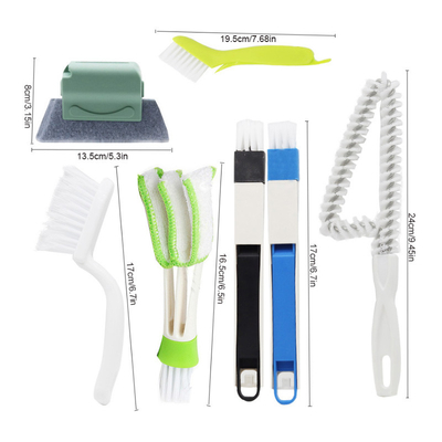 7pcs Multifunctionele vensterreinigingsborstel schoonmaakbed Huishoudelijk reinigingsmiddel