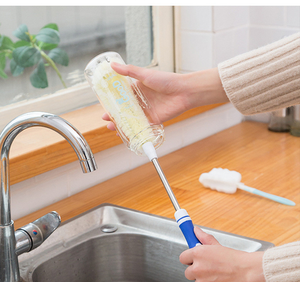 Geen doodlopende bekertjesborstel schoon lang handvat L-vormige fles schoon borstel huishoudelijk detailbekertjeswasborstel